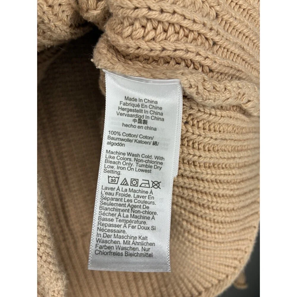 J Crew Relaxed Rollneck Sweater in Sandy Beach Tan Women's Size Medium